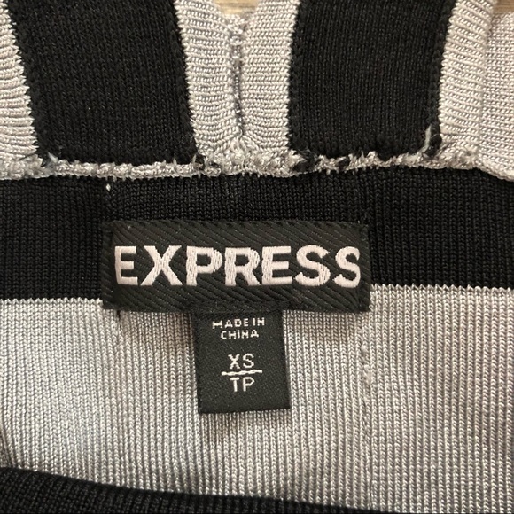 EXPRESS black and grey bodycon bandage dress size extra small - Picture 4 of 7